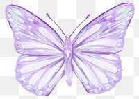 Purple butterfly png sticker, aesthetic illustration on transparent background