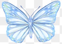 Blue butterfly png sticker, aesthetic illustration on transparent background