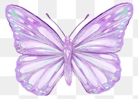 Purple butterfly png sticker, aesthetic illustration on transparent background