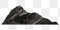 Black mountain png sticker, transparent background