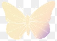 Yellow butterfly png sticker, aesthetic illustration on transparent background