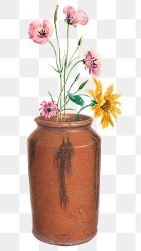 Flower in a jar png cut out on transparent background 