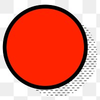 Red circle png shape, transparent background