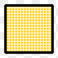 Yellow grid square png shape, transparent background