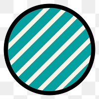 Blue striped circle png shape, transparent background