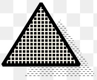 Black grid triangle png shape, transparent background