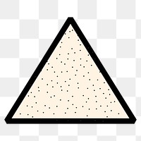 Beige dotted triangle png shape, transparent background