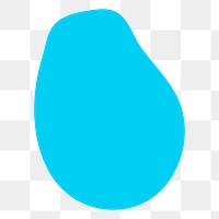 Png blue blob shape, transparent background