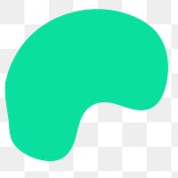 Png green blob shape, transparent background