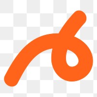 Png orange squiggly line, transparent background