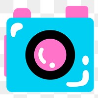 Funky camera png sticker, transparent background