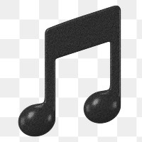 Musical note png icon, black design, transparent background