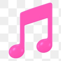 Musical note png icon, pink design, transparent background