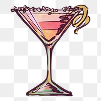 Tropical cocktail png, alcoholic drink illustration, transparent background