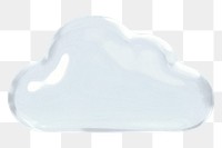 3D cloud png icon, technology graphic, transparent background