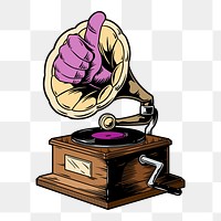 Vintage record player png element, transparent background