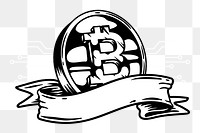 Bitcoin banner png element, transparent background