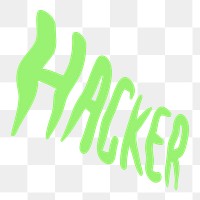 Hacker png word element typography, transparent background