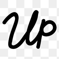 Up png word element typography, transparent background