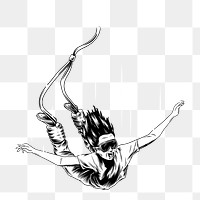 Man bungee jumping png element, transparent background