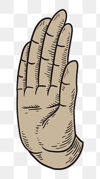 Stop hand png element, transparent background