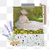 Monet's Springtime png sticker, instant film transparent background. Remixed by rawpixel.