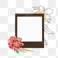 Png instant photo frame sticker, transparent background