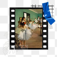 Png Edgar Degas' Dance Class sticker in film frame. Remixed by rawpixel.