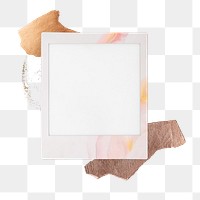 Png instant film frame sticker, transparent background