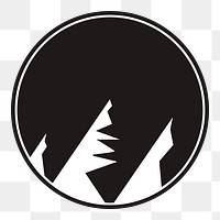 Mountain logo element png, transparent background