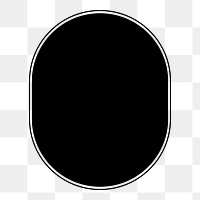 Black badge png logo element, transparent background