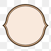 Pastel orange badge png, transparent background