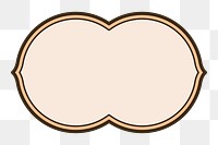 Pastel orange badge png, transparent background