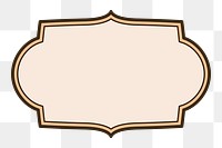 Pastel orange badge png, transparent background