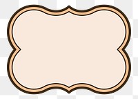 Pastel orange badge png, transparent background