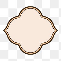 Pastel orange badge png, transparent background