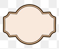 Pastel orange badge png, transparent background