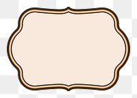 Pastel orange badge png, transparent background