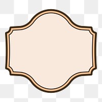 Pastel orange badge png, transparent background