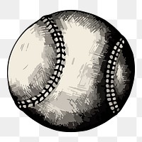 Vintage baseball png illustration, transparent background