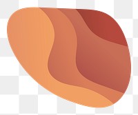 Orange organic shape png, transparent background