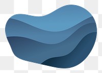 Blue organic shape png, transparent background