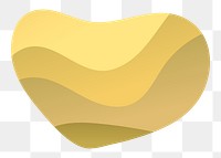 Yellow organic shape png, transparent background