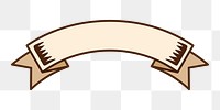 Beige ribbon badge png, transparent background