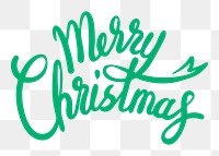 Merry Christmas png word, greeting typography, transparent background