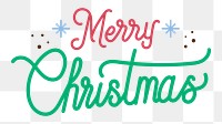 Merry Christmas png word, greeting typography, transparent background