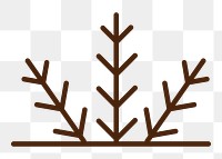 Brown branch png, line art illustration, transparent background