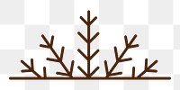 Brown branch png, line art illustration, transparent background