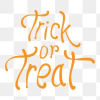 Trick or treat png word, Halloween typography, transparent background