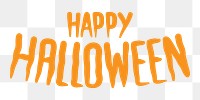 Happy Halloween png word, greeting typography, transparent background